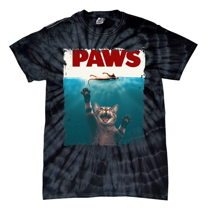 Paws Kitten Meow Parody Funny Cat Lover Gifts Cute Cat Tie-Dye T-Shirt