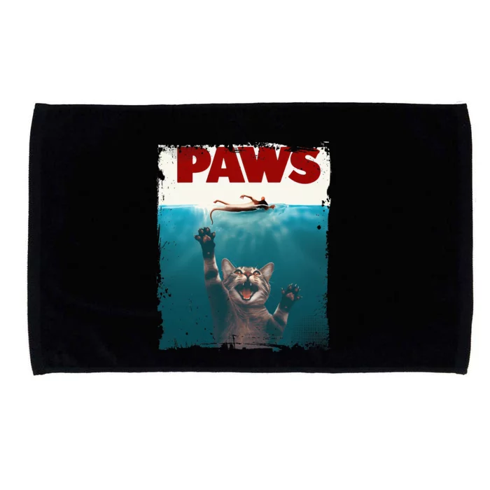 Paws Kitten Meow Parody Funny Cat Lover Gifts Cute Cat Microfiber Hand Towel