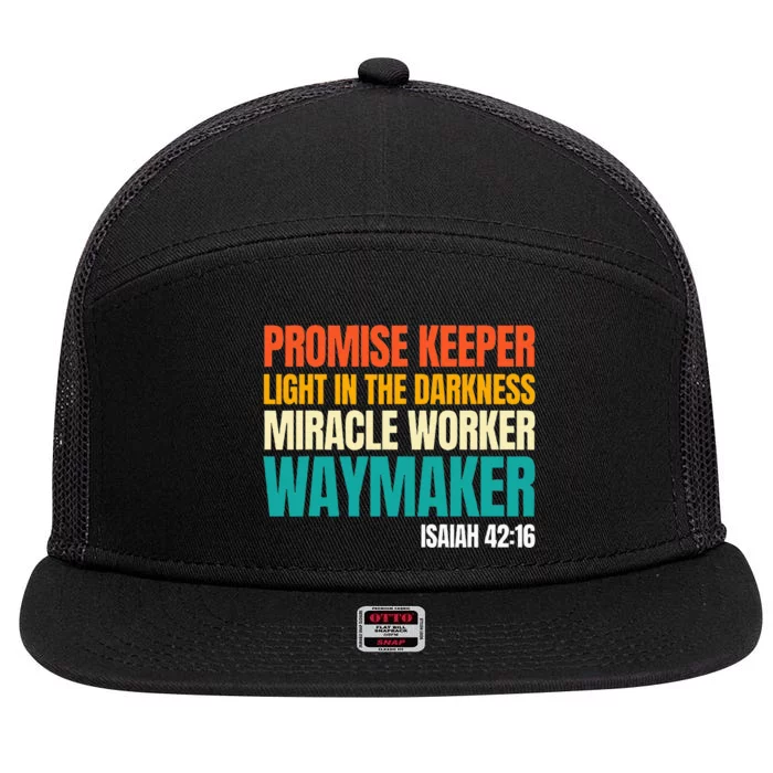 Promise Keeper Miracle Worker Waymaker Christian Faith 7 Panel Mesh Trucker Snapback Hat