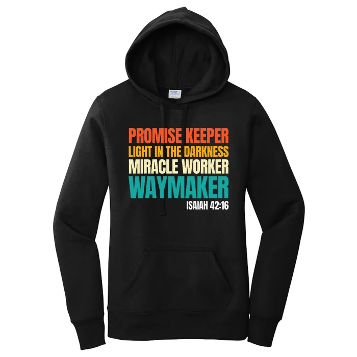 Promise Keeper Miracle Worker Waymaker Christian Faith Women's Pullover Hoodie