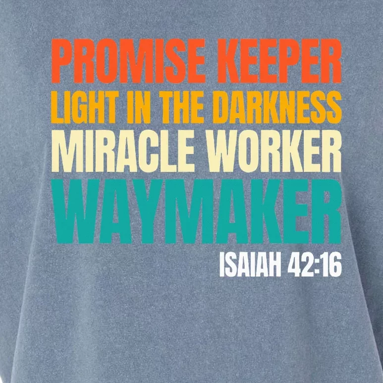 Promise Keeper Miracle Worker Waymaker Christian Faith Garment-Dyed Women's Muscle Tee