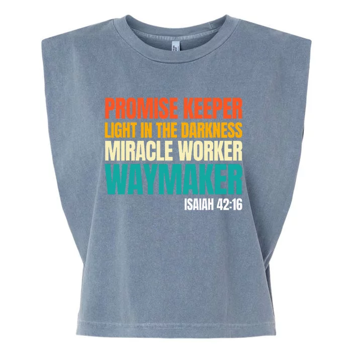 Promise Keeper Miracle Worker Waymaker Christian Faith Garment-Dyed Women's Muscle Tee