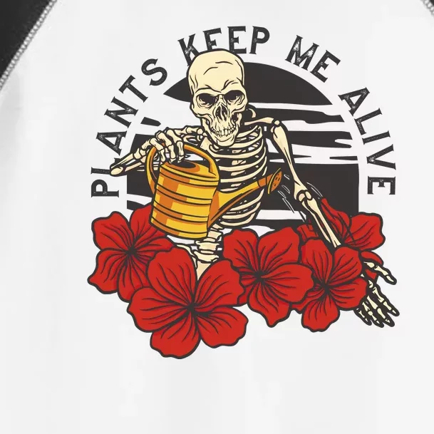 Plants Keep Me Alive Floral Skull Toddler Fine Jersey T-Shirt