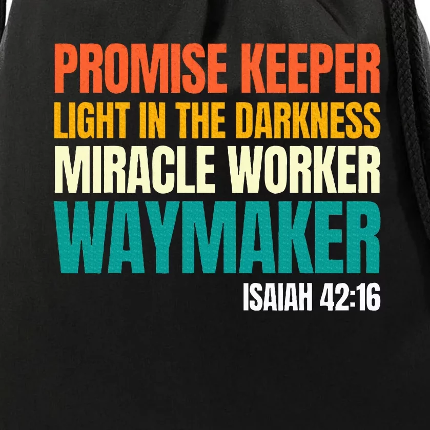 Promise Keeper Miracle Worker Waymaker Christian Faith Drawstring Bag