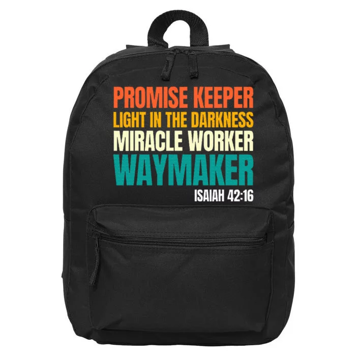 Promise Keeper Miracle Worker Waymaker Christian Faith 16 in Basic Backpack