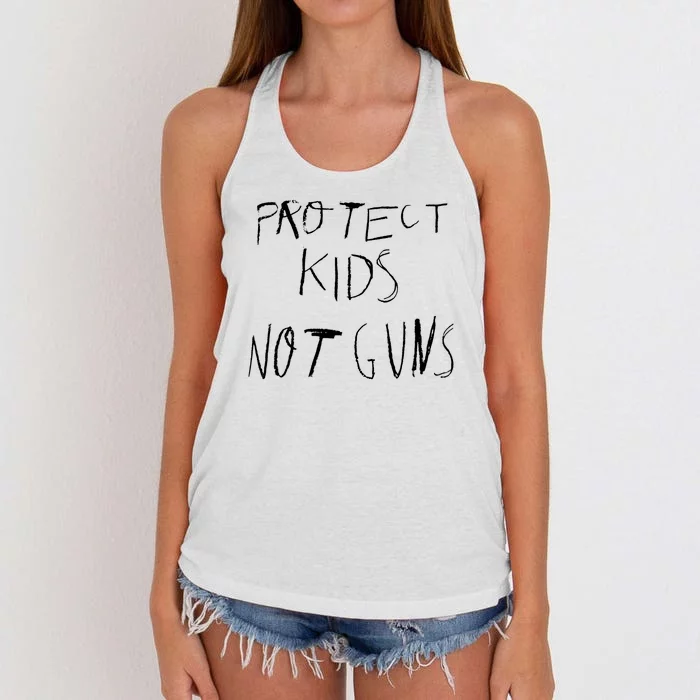 Protect Kid Not Guns Pencil Women's Knotted Racerback Tank