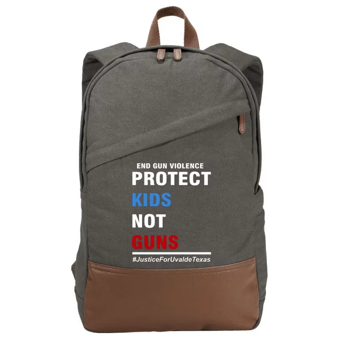 Protect Kids Not Guns Justice For Uvalde Texas Cotton Canvas Backpack