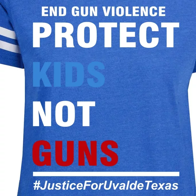 Protect Kids Not Guns Justice For Uvalde Texas Enza Ladies Jersey Football T-Shirt