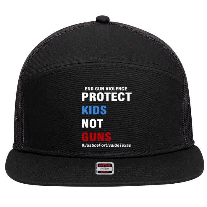 Protect Kids Not Guns #JusticeForUvalde 7 Panel Mesh Trucker Snapback Hat