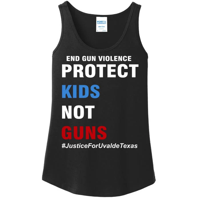 Protect Kids Not Guns #JusticeForUvalde Ladies Essential Tank