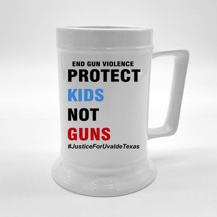 Protect Kids Not Guns #JusticeForUvalde Front & Back Beer Stein