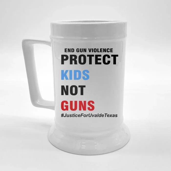 Protect Kids Not Guns #JusticeForUvalde Front & Back Beer Stein