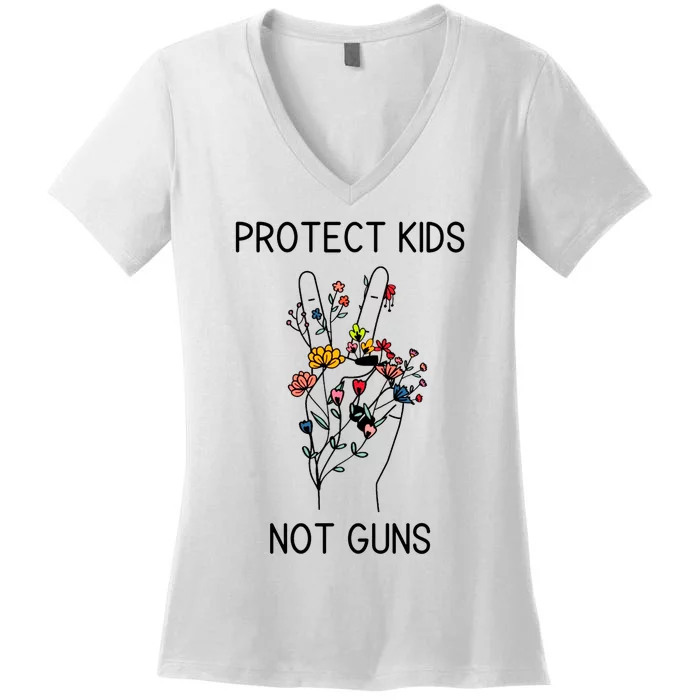 Protects Kidss Not Guns Women's V-Neck T-Shirt