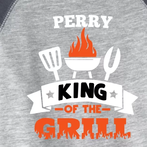 Perry King Of The Grill Grilling Bbq Chef Master Cooking Gift Toddler Fine Jersey T-Shirt