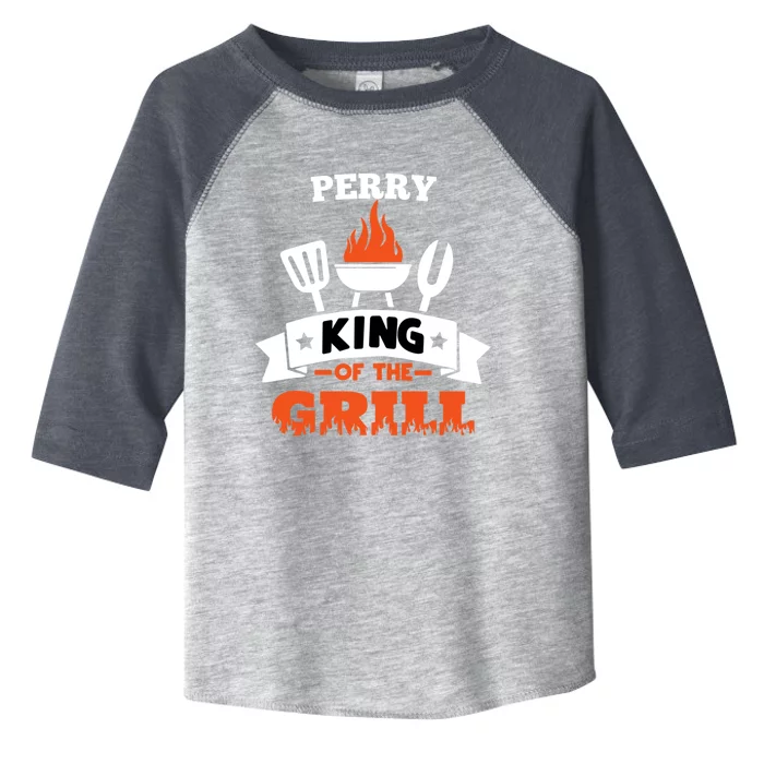 Perry King Of The Grill Grilling Bbq Chef Master Cooking Gift Toddler Fine Jersey T-Shirt