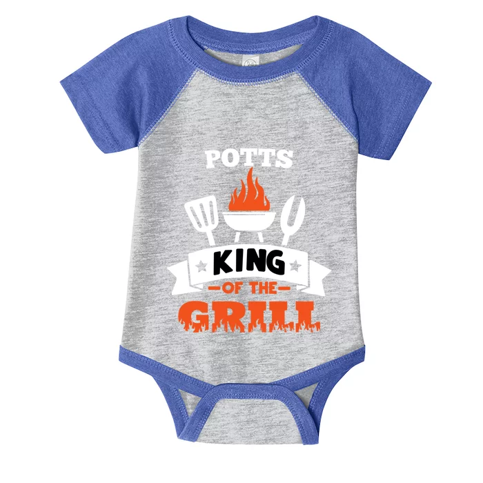 Potts King Of The Grill Grilling Bbq Chef Master Cooking Gift Infant Baby Jersey Bodysuit