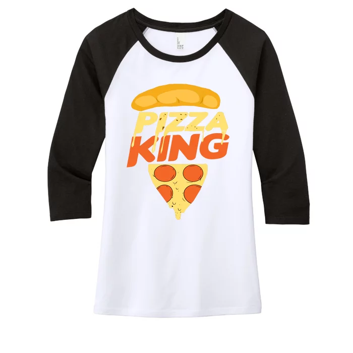 Pizza King Women's Tri-Blend 3/4-Sleeve Raglan Shirt