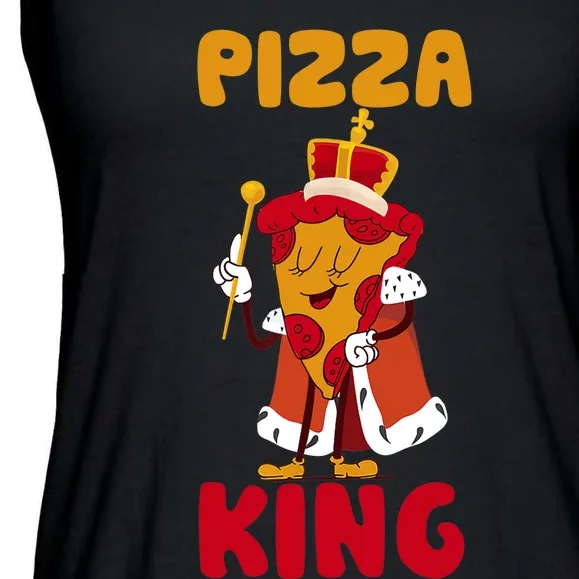 Pizza King, Pizza Lover Tee, Cute Pizza Ladies Essential Flowy Tank