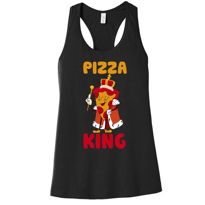 Pizza King, Pizza Lover Tee, Cute Pizza Women's Racerback Tank