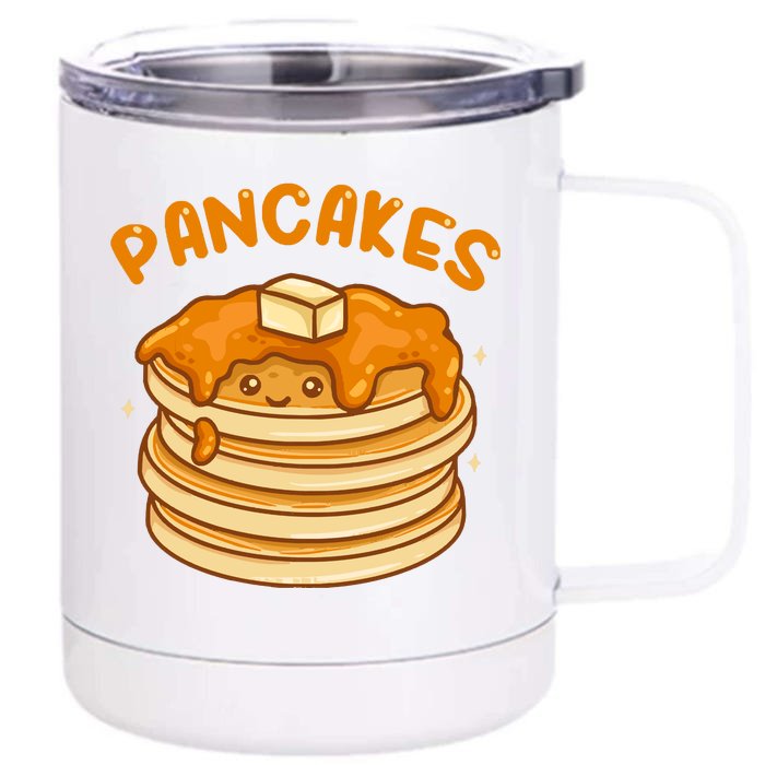 Pancakes Kawaii Front & Back 12oz Stainless Steel Tumbler Cup