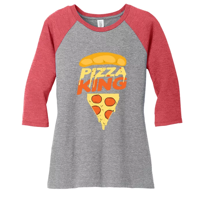 Pizza King Women's Tri-Blend 3/4-Sleeve Raglan Shirt