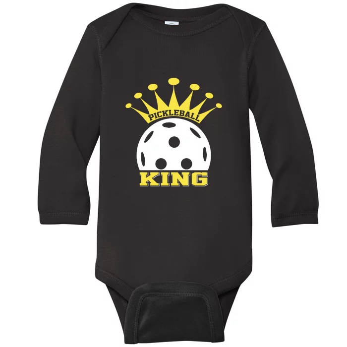 Pickleball King Paddles Player Gift Baby Long Sleeve Bodysuit