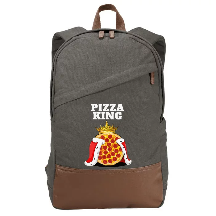 Pizza King Pizza Lover Cute Pizza Funny Foodie Cotton Canvas Backpack