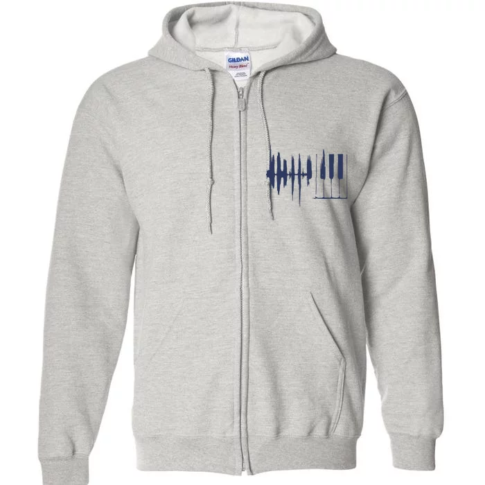 Piano Keys Sound Wave Keyboard Full Zip Hoodie