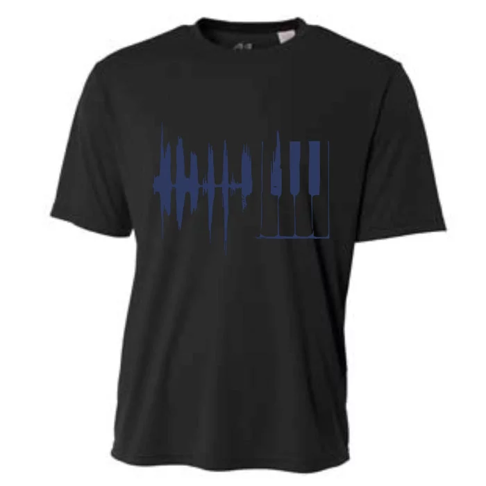 Piano Keys Sound Wave Keyboard Cooling Performance Crew T-Shirt