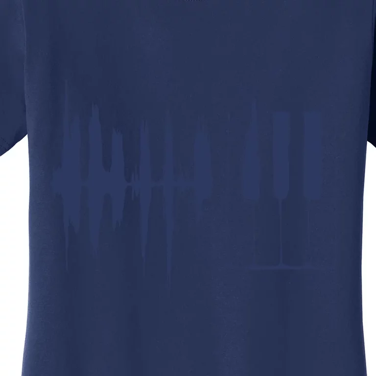 Piano Keys Sound Wave Keyboard Women's T-Shirt