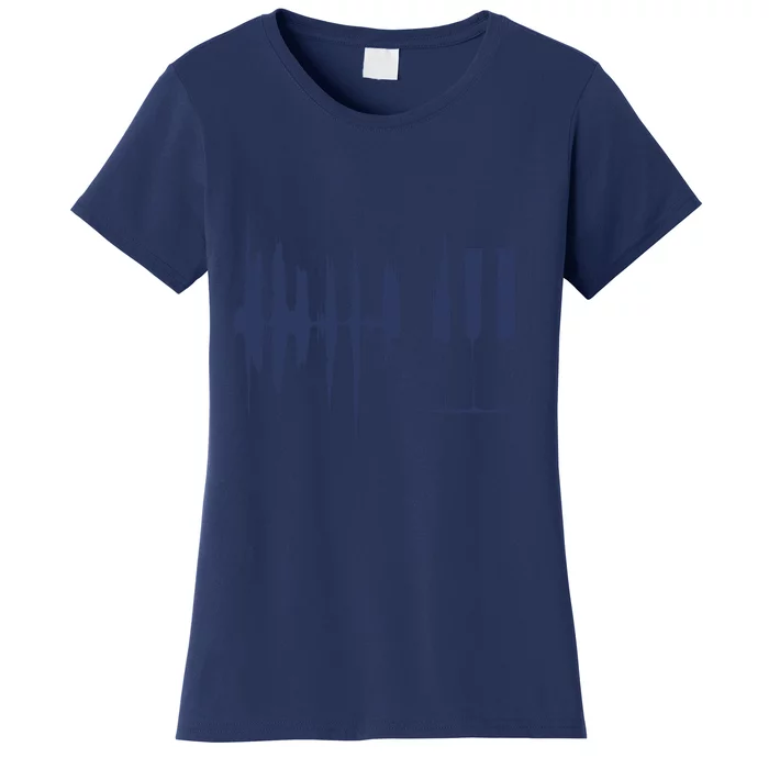 Piano Keys Sound Wave Keyboard Women's T-Shirt