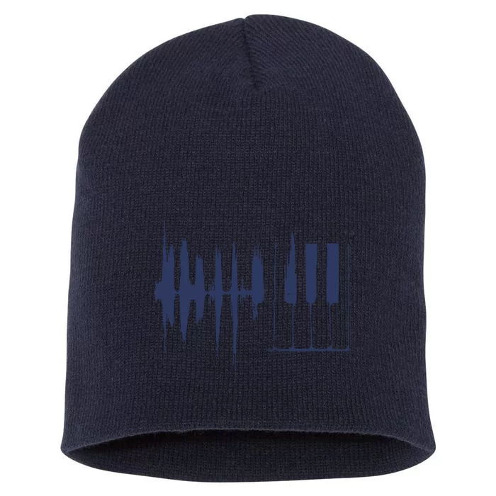 Piano Keys Sound Wave Keyboard Short Acrylic Beanie