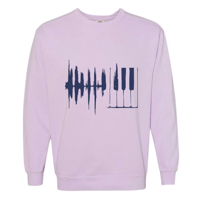 Piano Keys Sound Wave Keyboard Garment-Dyed Sweatshirt