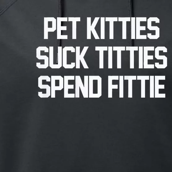 Pet Kitties Suck Titties Spend Fittie Performance Fleece Hoodie