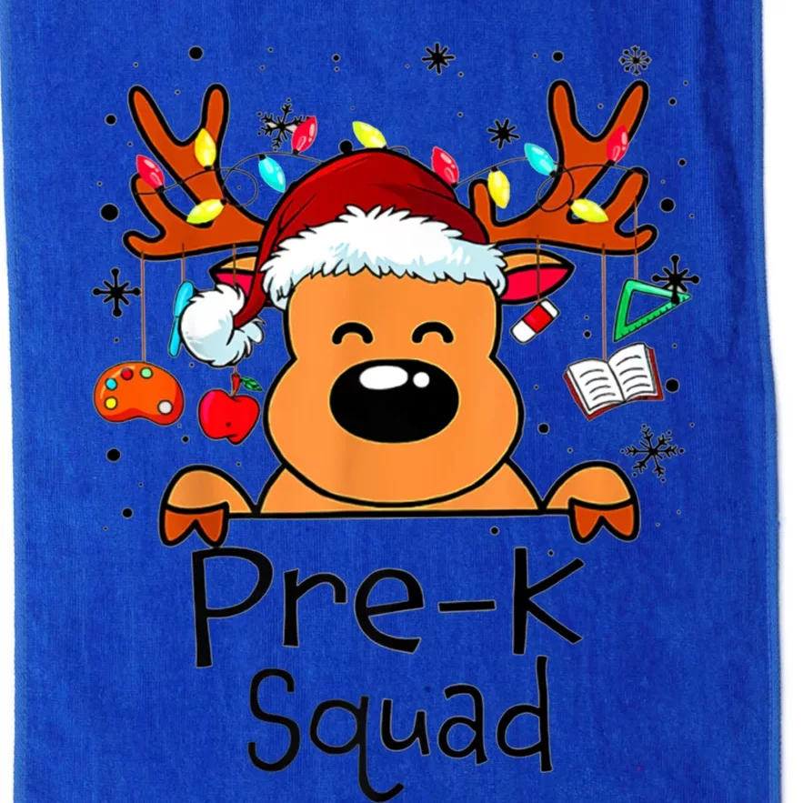 Pre K Squad Reindeer Funny Teacher Christmas Lights Gift Platinum Collection Golf Towel