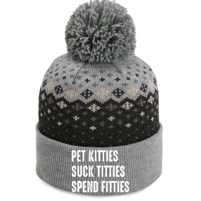 Pet Kitties Suck Titties Spend Fitties The Baniff Cuffed Pom Beanie