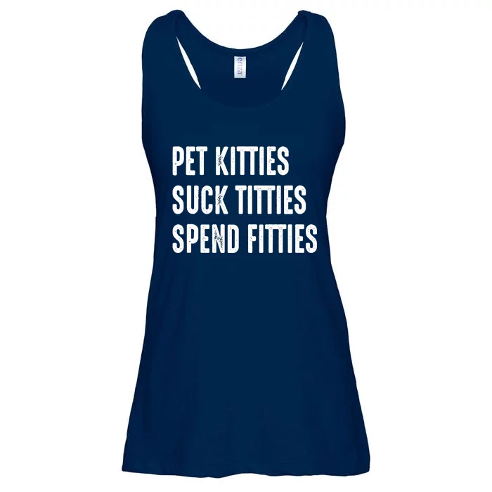 Pet Kitties Suck Titties Spend Fitties Ladies Essential Flowy Tank