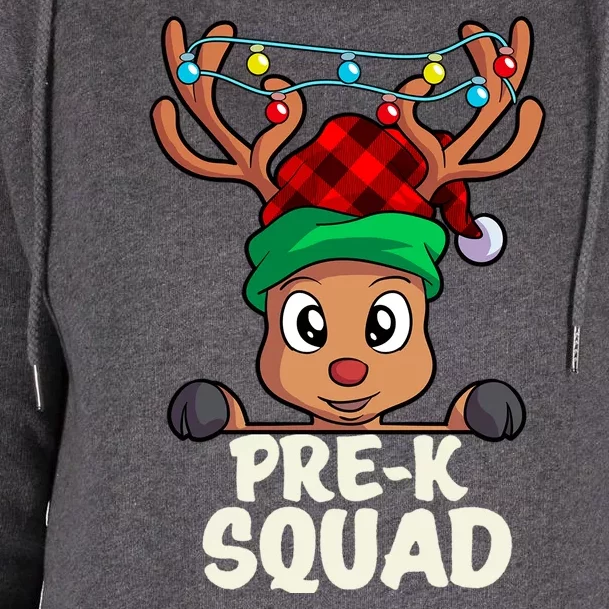 Pre K Squad Cute Teacher Christmas School For Teachers Womens Funnel Neck Pullover Hood