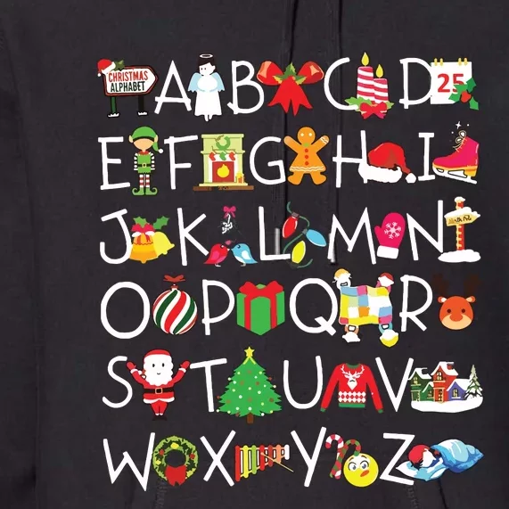 Prek Kindergarten Teachers Students Christmas Alphabet Premium Hoodie