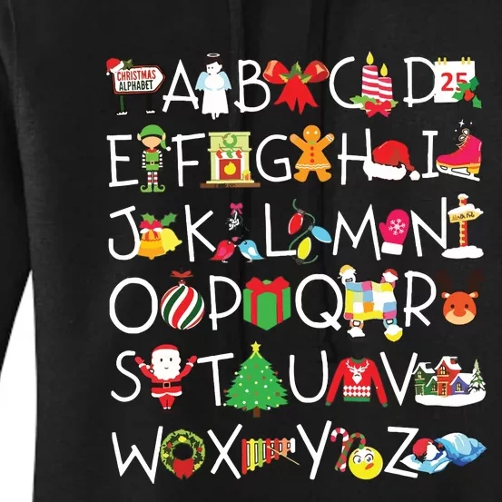 Prek Kindergarten Teachers Students Christmas Alphabet Women's Pullover Hoodie