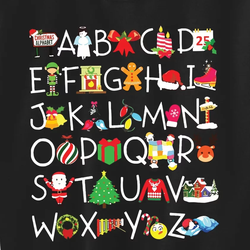 Prek Kindergarten Teachers Students Christmas Alphabet Kids Sweatshirt