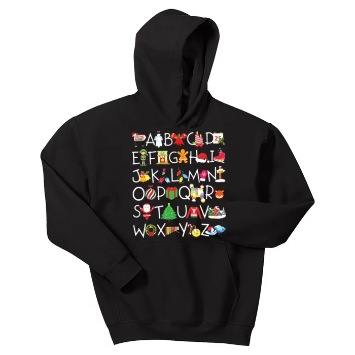 Prek Kindergarten Teachers Students Christmas Alphabet Kids Hoodie