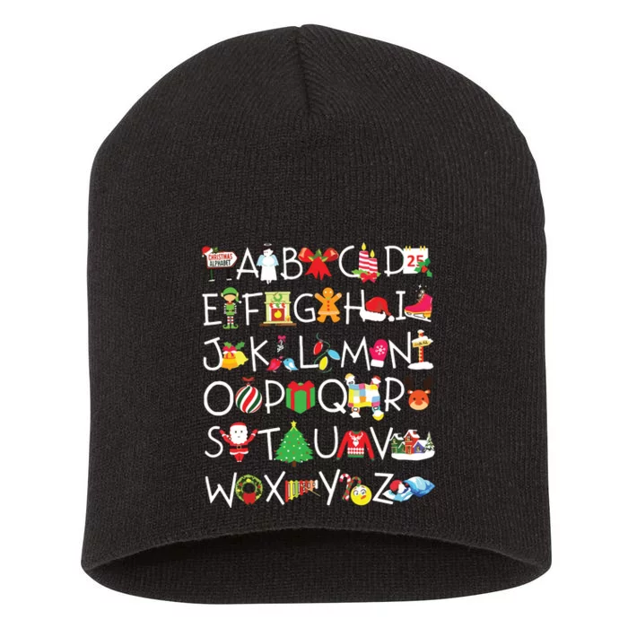 Prek Kindergarten Teachers Students Christmas Alphabet Short Acrylic Beanie