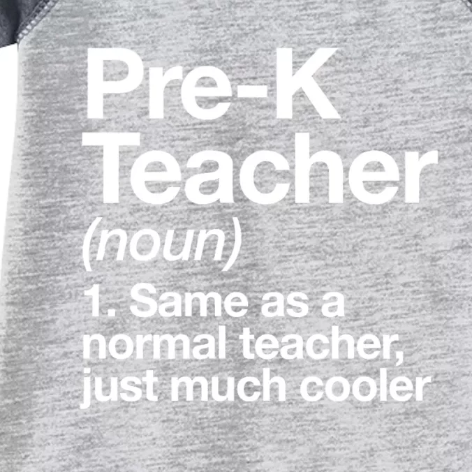 Pre K Teacher Definition Kindergarten Funny Back To School Infant Baby Jersey Bodysuit