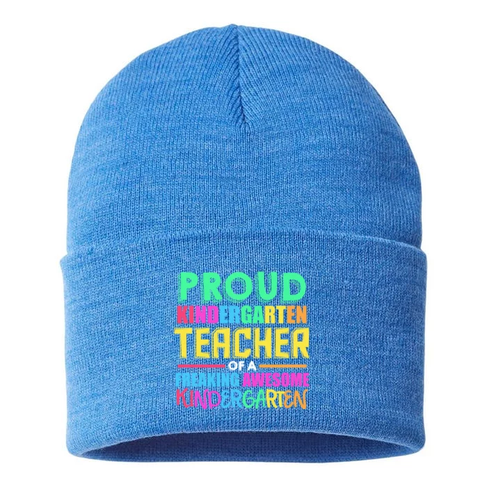 Proud Kindergarten Teacher Kindergarten Cute Gift Sustainable Knit Beanie