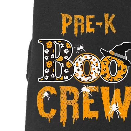 Pre K Teacher Boo Crew Halloween Pre K Teacher Doggie 3-End Fleece Hoodie