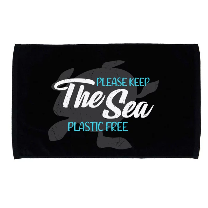 Please Keep The Sea Plastic Free Turtle Cute Gift Microfiber Hand Towel