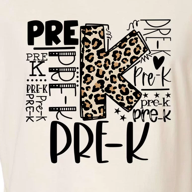 Pre K Typography Team Pre K Teacher Back To School Garment-Dyed Women's Muscle Tee