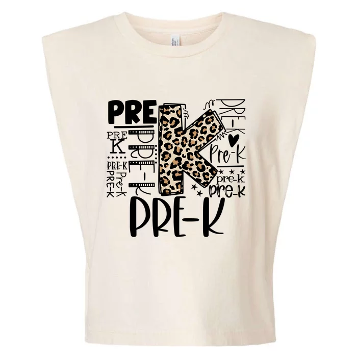 Pre K Typography Team Pre K Teacher Back To School Garment-Dyed Women's Muscle Tee