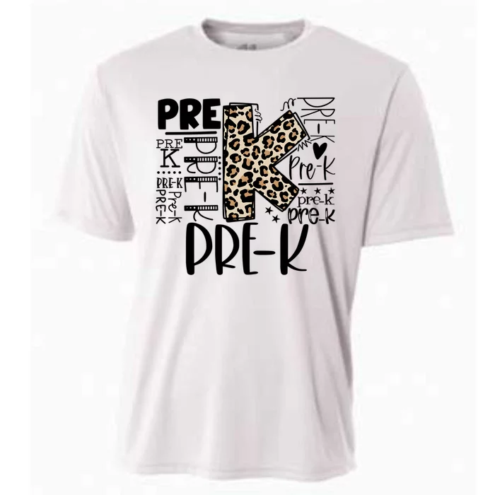 Pre K Typography Team Pre K Teacher Back To School Cooling Performance Crew T-Shirt